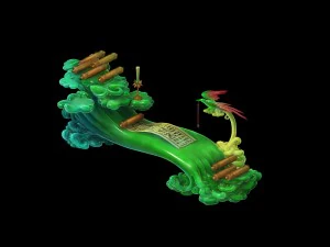 게임 모델 - 가족 개체 - 천징 구름 테이블 3D 모델