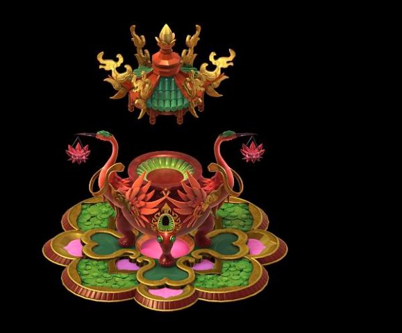 game model - family objects - tienling furnace 02 3D मॉडल .c4d .max .obj .3ds .fbx .stl .blend 