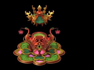 game model - family objects - tienling furnace 02 Model 3D