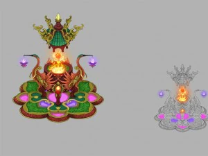 game model - family objects - tienling furnace 02 3D Model
