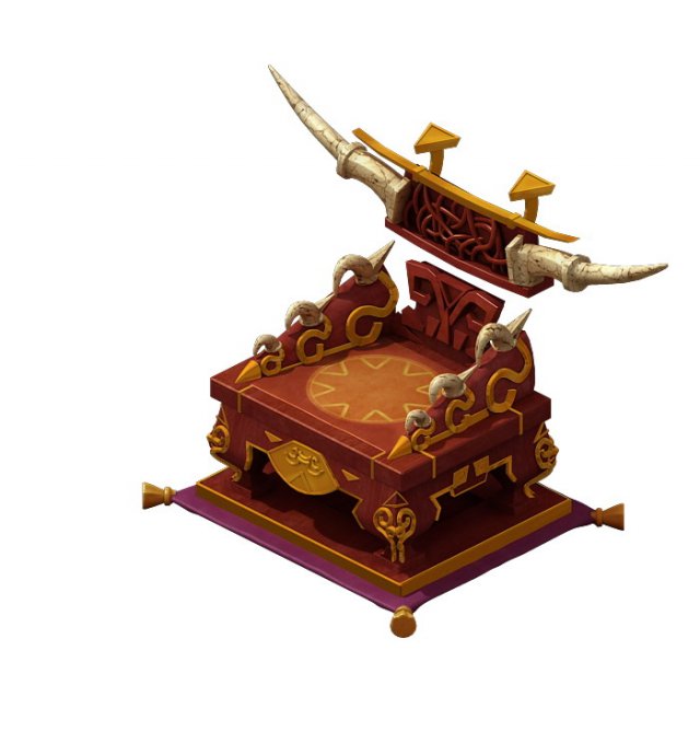 game model - family objects - blood lingzhi throne Model 3D .c4d .max .obj .3ds .fbx .stl .blend 