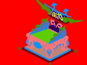 game model - family objects - blood lingzhi throne Model 3D