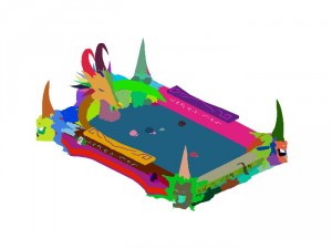 game model - family objects - purple house Model 3D