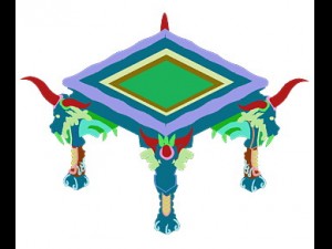 game model - family objects - zizhu table 01 3D Model