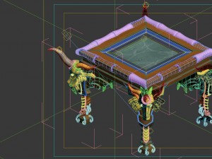 game model - family objects - zizhu table 01 3D Model