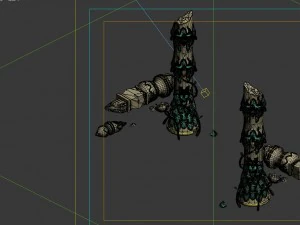 game model - garden - eroded clouds column 01 3D Model