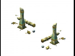 game model - garden - eroded clouds column 02 3D Model