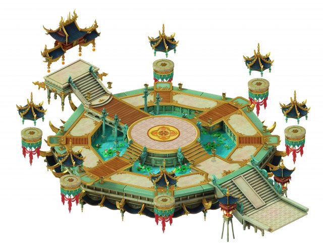 game model - hanging garden - kunlun hui poly send 3D Модель .c4d .max .obj .3ds .fbx .stl .blend 