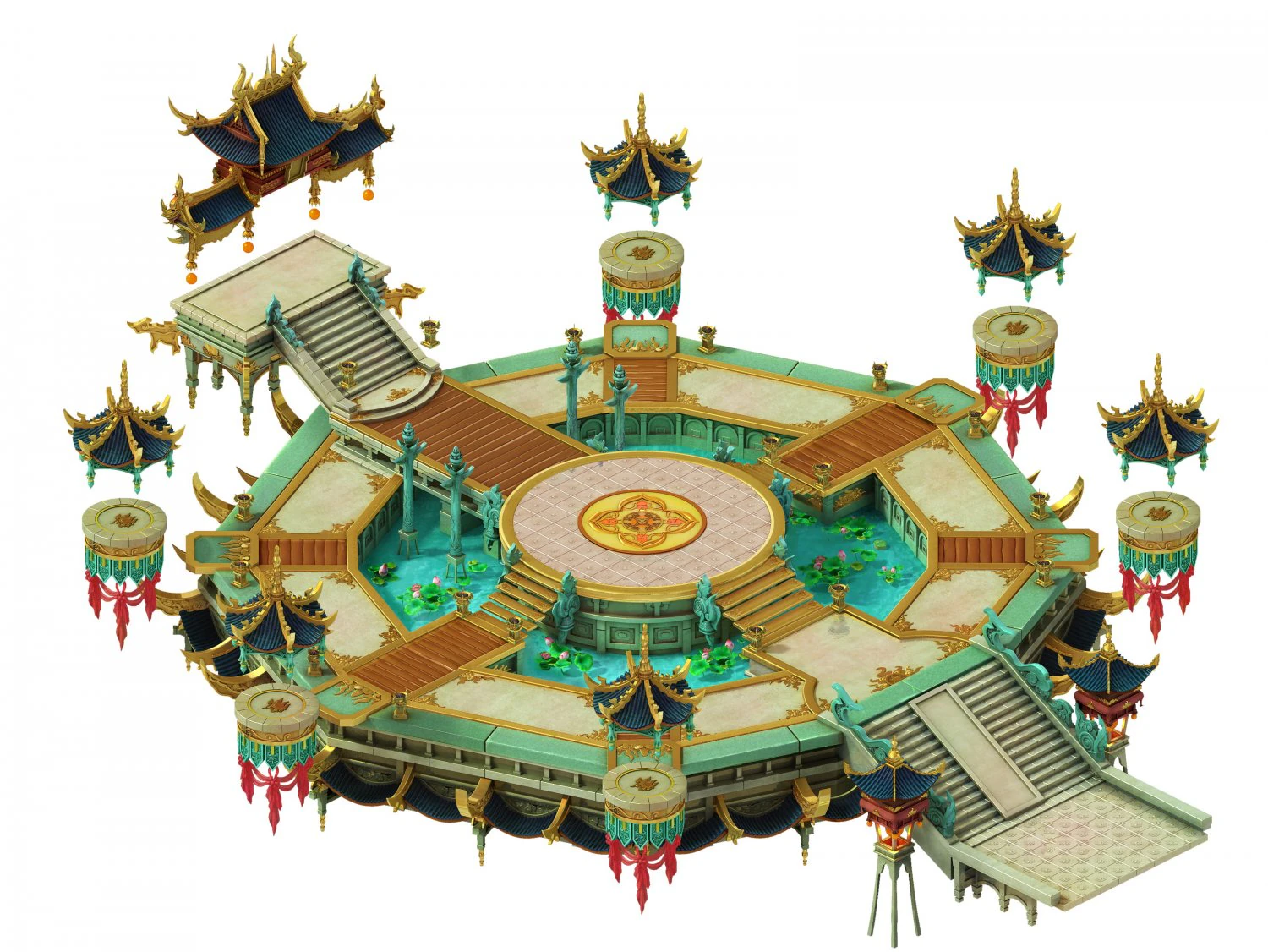 game model - hanging garden - kunlun hui poly send 3D Model .c4d .max .obj .3ds .fbx .stl .blend 