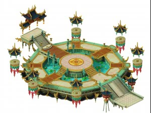 game model - hanging garden - kunlun hui poly send 3D Model
