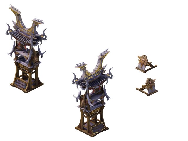 game model - hanging gardens - magic army camp 3D 模型 .c4d .max .obj .3ds .fbx .stl .blend