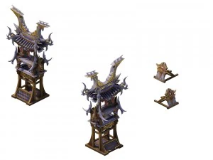 mod&egrave;le de jeu - jardins suspendus - camp militaire magique Modèle 3D