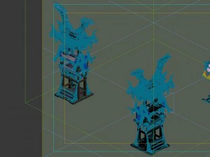 game model - hanging gardens - magic army camp 3D Model