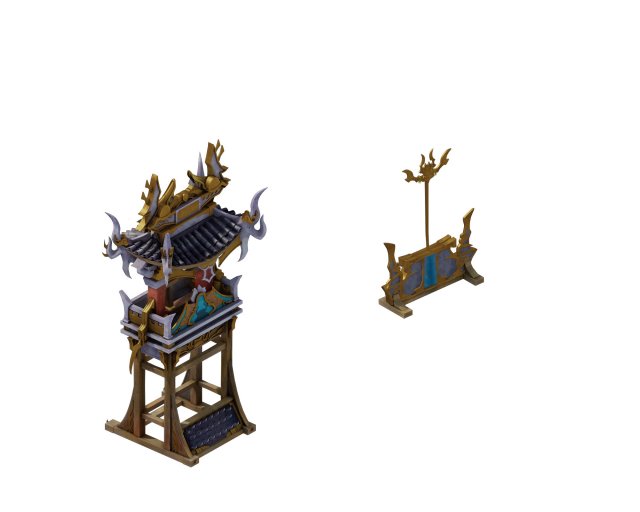 game model - hanging gardens - magic army camp bac Modelo 3D .c4d .max .obj .3ds .fbx .stl .blend 
