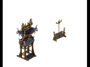 game model - hanging gardens - magic army camp bac 3D Model