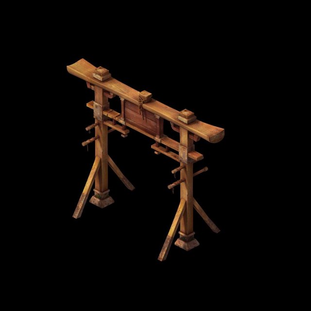 game model - hanging garden - wooden village arch Modello 3D .c4d .max .obj .3ds .fbx .stl .blend 