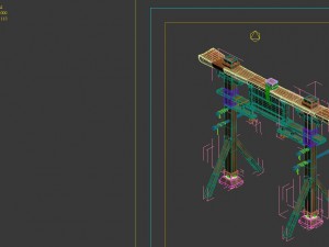 game model - hanging garden - wooden village arch Modello 3D