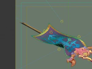 game model - hanging gardens - damaged banner 3D Model