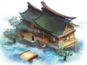 game model - hanging garden - peach blossom villag 3D Model