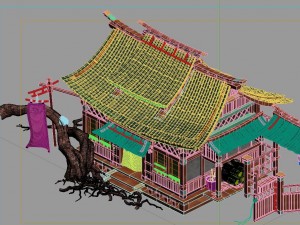 game model - hanging garden - peach blossom villag 3Dモデル