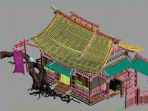 game model - hanging garden - peach blossom villag 3D Model