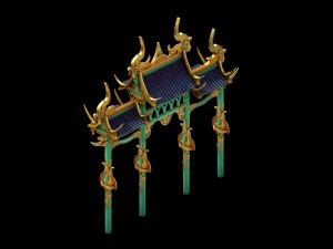 oyun modeli - g&ouml;ky&uuml;z&uuml; bah&ccedil;esi - cennet giriş kemeri 3D Model