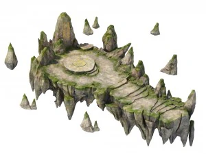oyun modeli - asma bah&ccedil;e - &ouml;l&uuml;ms&uuml;z taş platform 3D Model