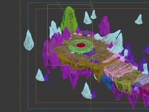 game model - hanging garden - immortal stone platf Model 3D
