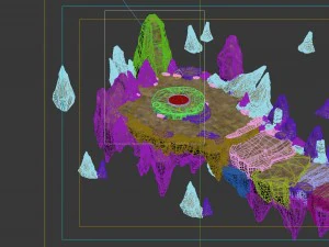 game model - hanging garden - immortal stone platf 3D Model
