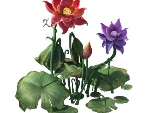 game model - hanging garden - xian yun flowers 01 3D Model