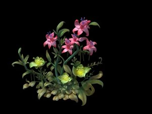 game model - hanging garden - xian yun flowers com 3D Model