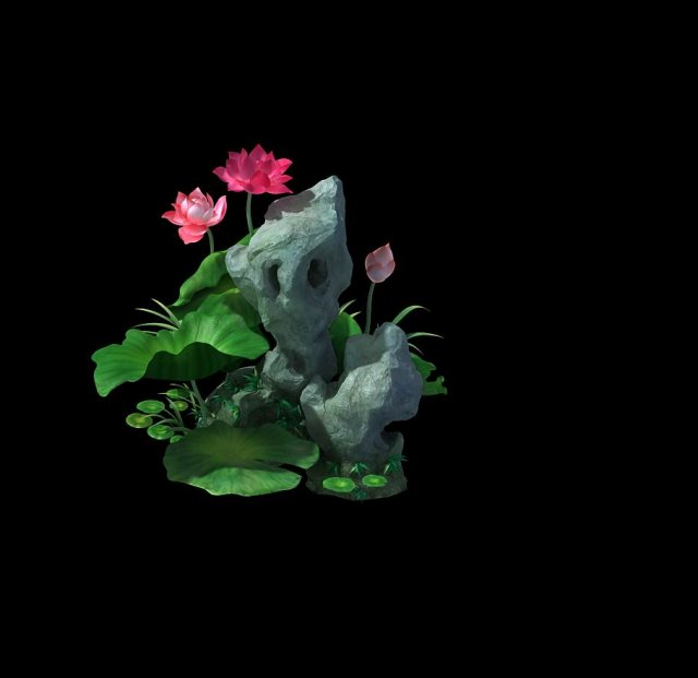 game model - hanging garden - fairy clouds flowers Modelo 3D .c4d .max .obj .3ds .fbx .stl .blend 