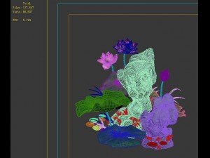 game model - hanging garden - fairy clouds flowers Modelo 3D