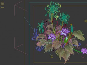 game model - hanging garden - xian yun flowers and Modello 3D