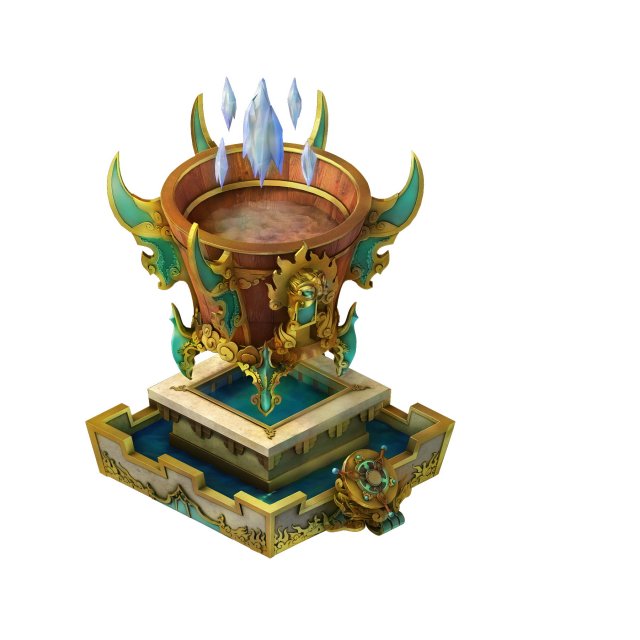 game model - hanging garden - water storage barrel Model 3D .c4d .max .obj .3ds .fbx .stl .blend 