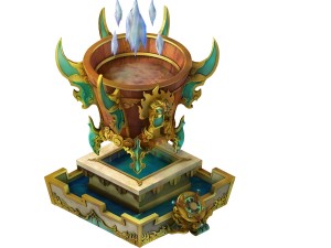 game model - hanging garden - water storage barrel Model 3D