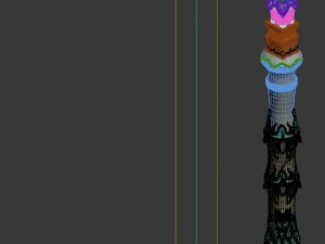 game model - hanging garden - cloud pillar 02 3D Model