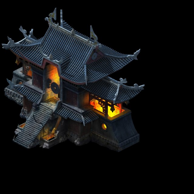 game model - refining fire temple 3D-Modell .c4d .max .obj .3ds .fbx .stl .blend 