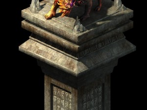 game model - refining fire temple statue 3D-Modell