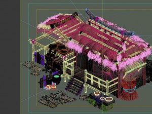 game model - thatched cottage 02 3D 模型