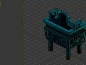 game model - broken bronze device 3D Model