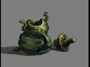 game model - broken bronze device 2 Model 3D
