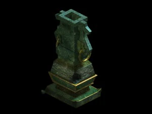 model permainan - perangkat perunggu rusak 3 Model 3D