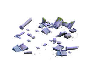 oyun modeli - kırık yapay kayrak y&uuml;zeyi 3D Model