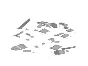game model - broken artificial slate surface 3D Model