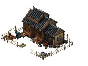 model permainan - perumahan biasa 06 Model 3D