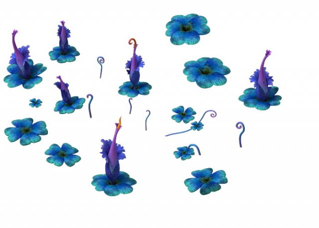 game model - exotic flowers 6 3D Model .c4d .max .obj .3ds .fbx .stl .blend 
