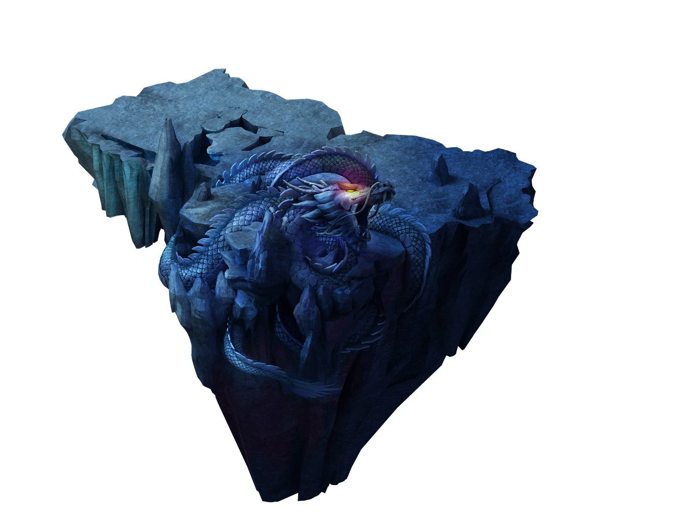 game model - stone carving - dragon 3D Model .c4d .max .obj .3ds .fbx .stl .blend 
