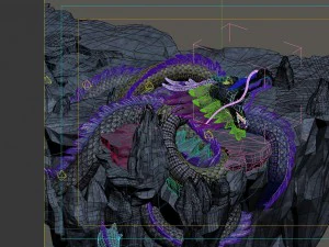 game model - stone carving - dragon 3D Model
