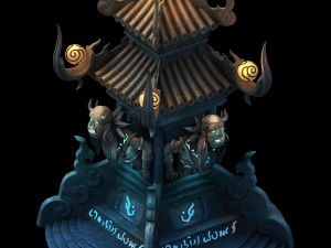 game model - stone carving - tower Modelo 3D